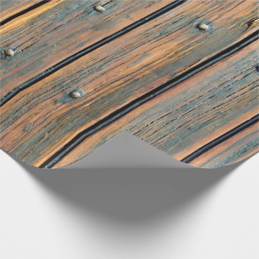 Bruin houten paneel cadeaupapier (Hoek)