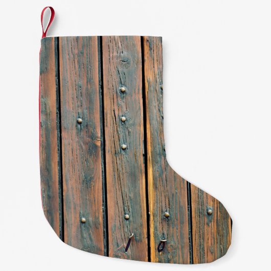 Bruin houten paneel kleine kerstsok (Voorkant)