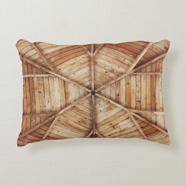 Bruin houten plafond accent kussen (Voorkant)