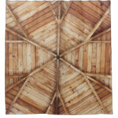 Bruin houten plafond douchegordijn (Voorkant)