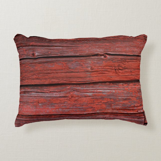Bruin houten plank accent kussen (Voorkant)