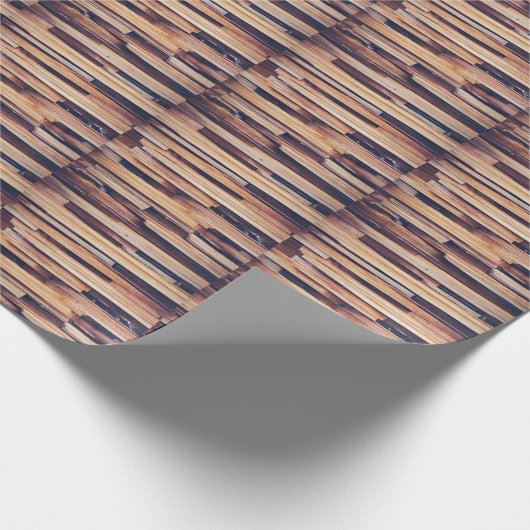 Bruin houten planken cadeaupapier (Hoek)