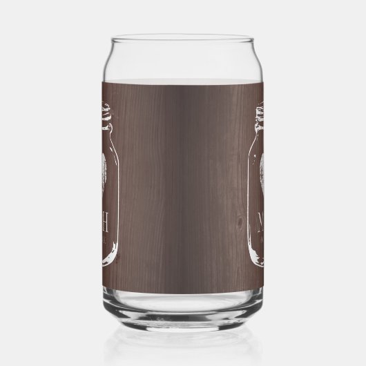 Bruin houten platteland bruiloft  stijl blikvorm glas (Rechts)