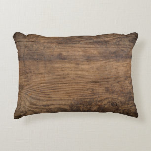 Bruin Houten Textuur Abstracte Achtergrond Accent Kussen