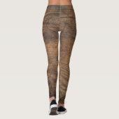 Bruin Houten Textuur Abstracte Achtergrond Leggings (Achterkant)