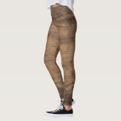 Bruin Houten Textuur Abstracte Achtergrond Leggings (Links)