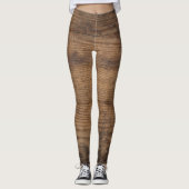 Bruin Houten Textuur Abstracte Achtergrond Leggings (Voorkant)