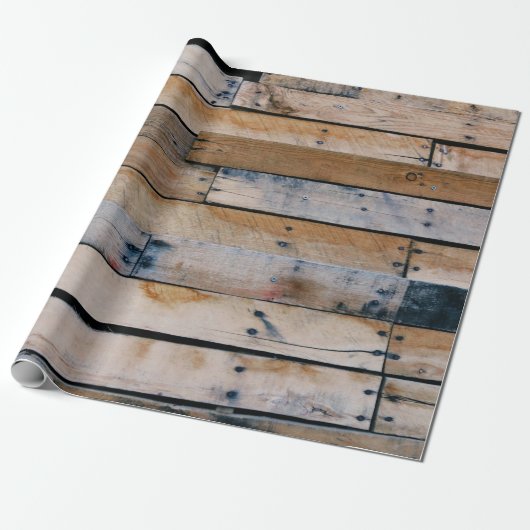 Bruin houten wand cadeaupapier (Uitgerold)