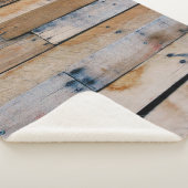 Bruin houten wand sherpa deken (3/4)