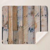 Bruin houten wand sherpa deken (Voorkant (horizontaal))