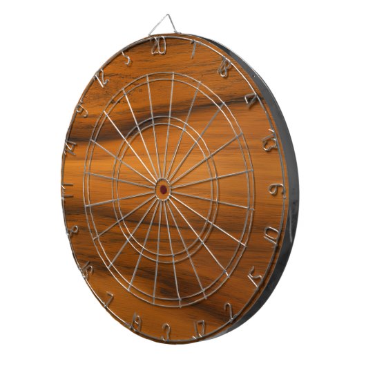 Bruin houtextuur dartbord (Voorkant Rechts)