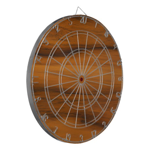 Bruin houtextuur dartbord (Voorkant Links)