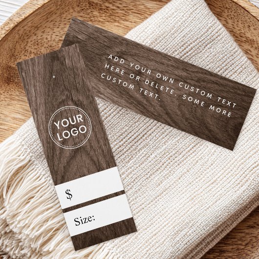 Bruin-houtkorrelprijs label mini visitekaartjes