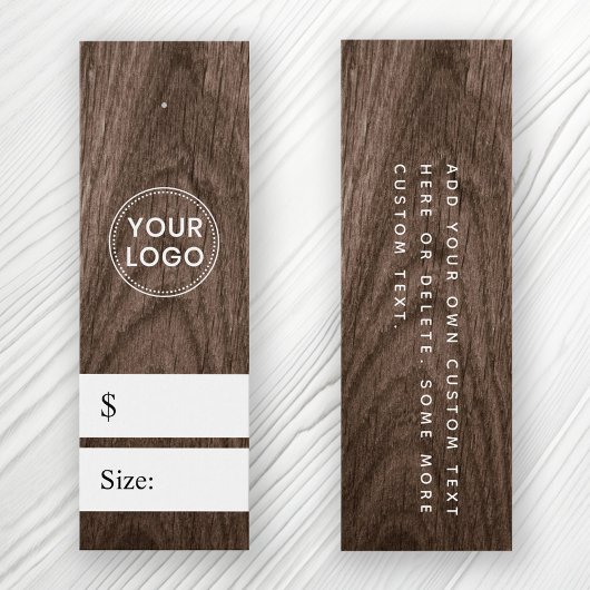 Bruin-houtkorrelprijs label mini visitekaartjes
