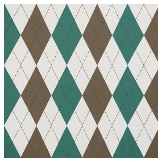 Bruin | Hunter Green | White Argyle Pattern Stof (Swatch)