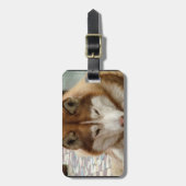 Bruin Husky Bagagelabel (Voorkant verticaal)
