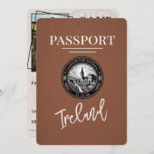 Bruin Ierland Paspoort Bewaar de datum Save The Date (Voorkant / Achterkant)