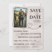 Bruin Ierland Paspoort Bewaar de datum Save The Date (Achterkant)