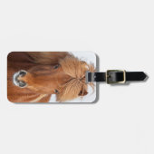 Bruin IJslands Paard Portret Bagagelabel (Voorkant horizontaal)