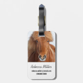 Bruin IJslands Paard Portret Bagagelabel (Achterkant verticaal)