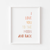 Bruin Ik hou van je naar de maan en terug print