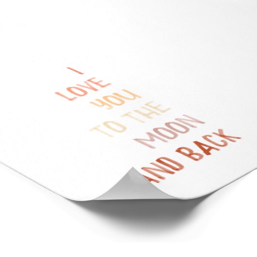 Bruin Ik hou van je naar de maan en terug print (Hoek)