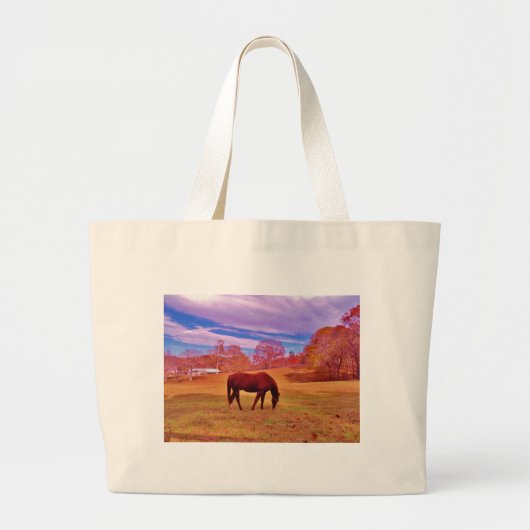 > Bruin in een droomkleurig veld Grote Tote Bag (Voorkant)