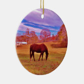 > Bruin in een droomkleurig veld Keramisch Ornament (Rechts)