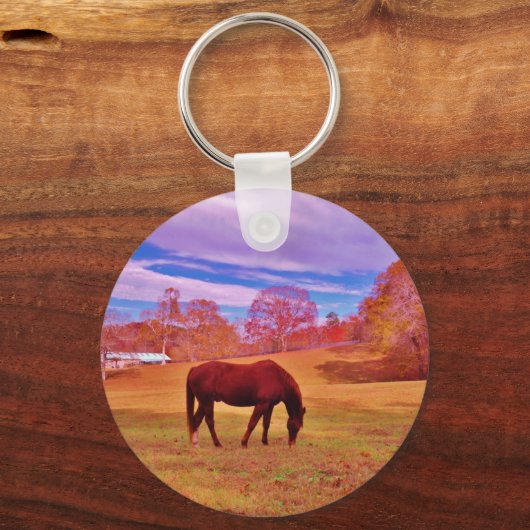 > Bruin in een droomkleurig veld Sleutelhanger (Voorkant)