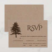 Bruin in reliëf boom kraft papier bruiloft RSVP-ka RSVP Kaartje (Voorkant / Achterkant)