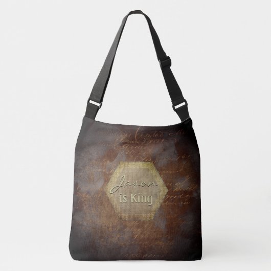 Bruin in-stijl, industrieframstijl crossbody tas (Voorkant)