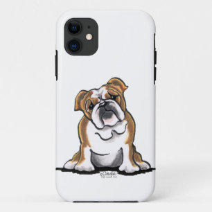 Bruin in White English Bulldog Sit  iPhone 11 Hoesje