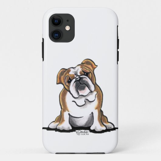 Bruin in White English Bulldog Sit  Case-Mate iPhone Case (Achterkant)