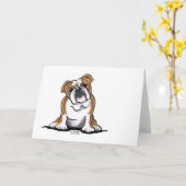 Bruin in White English Bulldog Sit  Kaart (Gele Bloem)