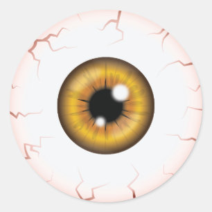 Bruin Iris Oogbal Eng Bloeddoorlopen Halloween Oog Ronde Sticker
