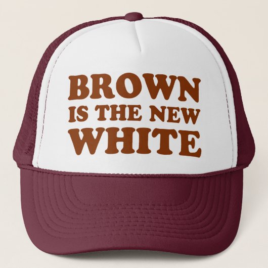 Bruin is het nieuwe wit! trucker pet (Voorkant)