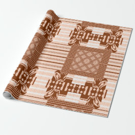 Bruin ivoor Afrikaans geometrisch patroon Cadeaupapier