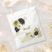 bruin, ivoor en gouden bloemen bruiloft bedankzakje (Geknipt)