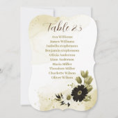 Bruin ivoor goud bloemenbruiloft zitkaart kaart (Voorkant)