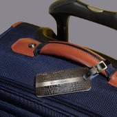 Bruin ivoor retiel digitaal leder Titaniummetaal Bagagelabel