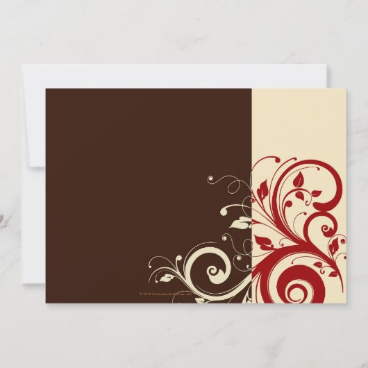 Bruin/Ivoor/Rood omgekeerde werveling bruiloft uit Kaart (Achterkant)