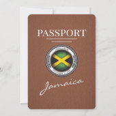 Bruin Jamaica Passport Uitnodiging voor het Huweli (Achterkant)