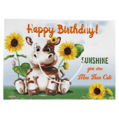 Bruin Jersey Koe Girl Sunflower Kinderen Birthday Groot Cadeauzakje (Achterkant)