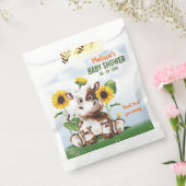 Bruin Jersey Koe Sunflower Baby shower Bedankzakje (Gezegeld)