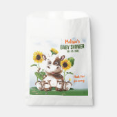 Bruin Jersey Koe Sunflower Baby shower Bedankzakje (Voorkant)