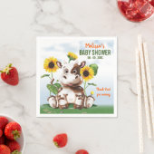Bruin Jersey Koe Sunflower Baby shower Servet (Insitu)