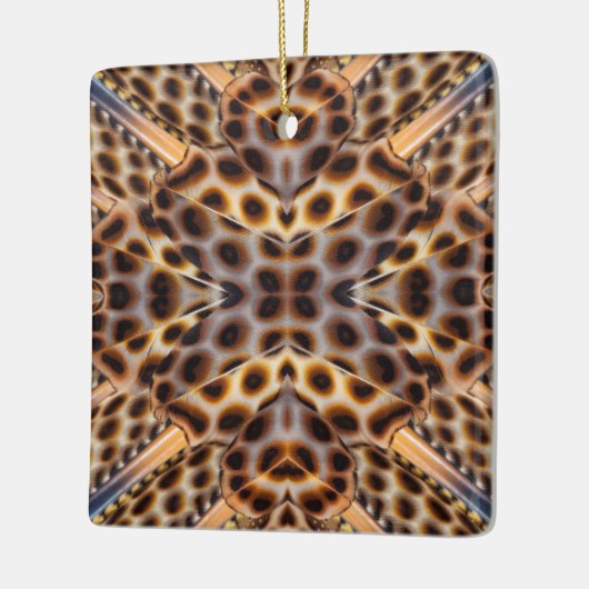 Bruin kaleidoscoop keramisch ornament (Links)