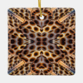 Bruin kaleidoscoop keramisch ornament (Voorkant)