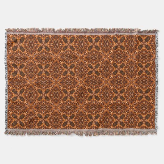 Bruin Kaleidoscoop Mandala Patroon Deken (Voorkant)