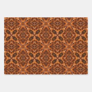 Bruin Kaleidoscoop Mandala Patroon Inpakpapier Vel